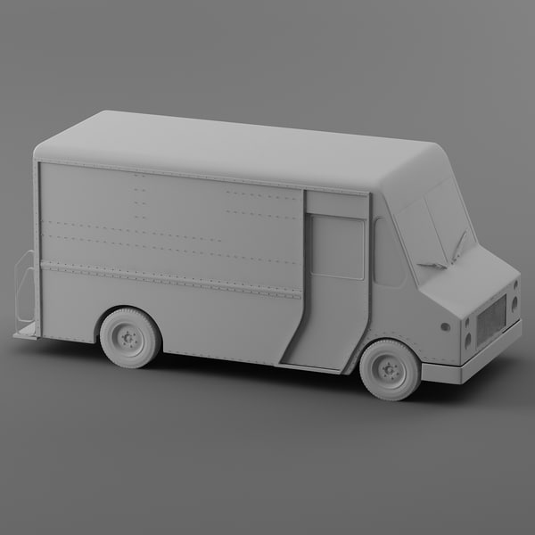 courier delivery truck purolator 3d model - Purolator Courier truck Morgan Olson van... by Leeift